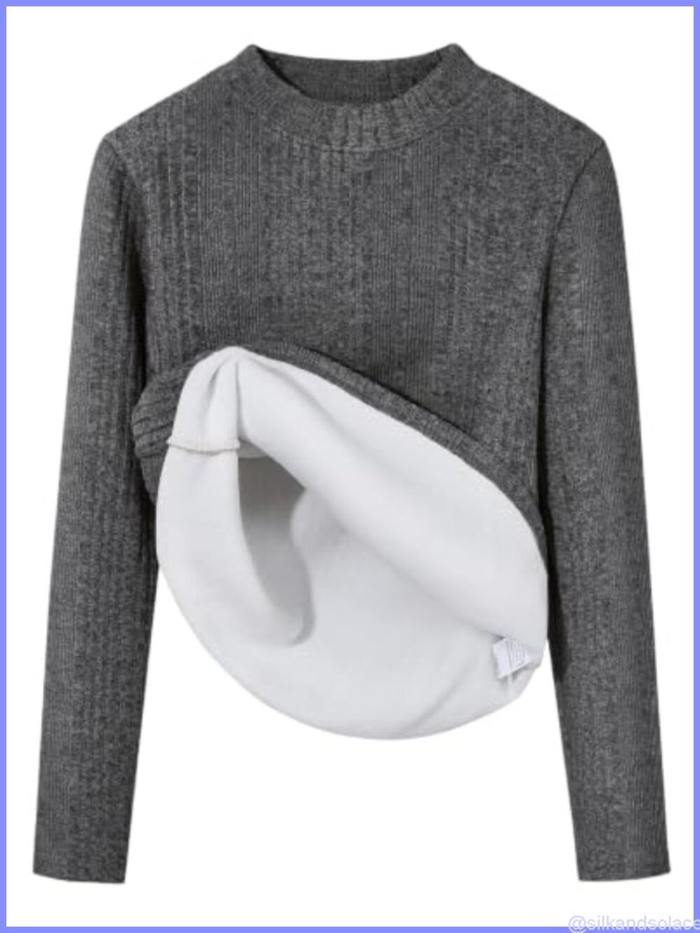 Fleece Sherpa Lined Mock Neck Thermal Sweater Ribbed Knit Pullover